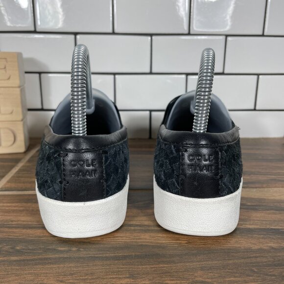 Cole Haan GrandPro Spectator Womens Size 6 Shoes Black Woven Suede Slip On - Picture 4 of 13